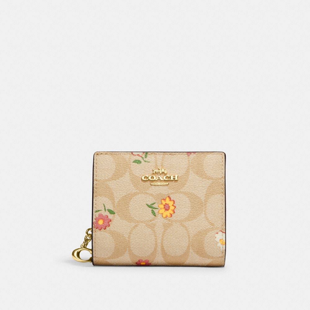 COACH®  Snap Wallet In Signature Canvas With Nostalgic Ditsy Print