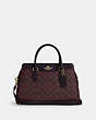 COACH®,DARCIE CARRYALL IN SIGNATURE CANVAS,pvc,Medium,Anniversary,Gold/Oxblood Multi,Front View