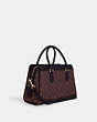 COACH®,DARCIE CARRYALL IN SIGNATURE CANVAS,pvc,Medium,Anniversary,Gold/Oxblood Multi,Angle View