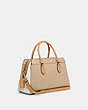 COACH®,DARCIE CARRYALL IN COLORBLOCK,Medium,Silver/Sandy Beige Multi,Angle View