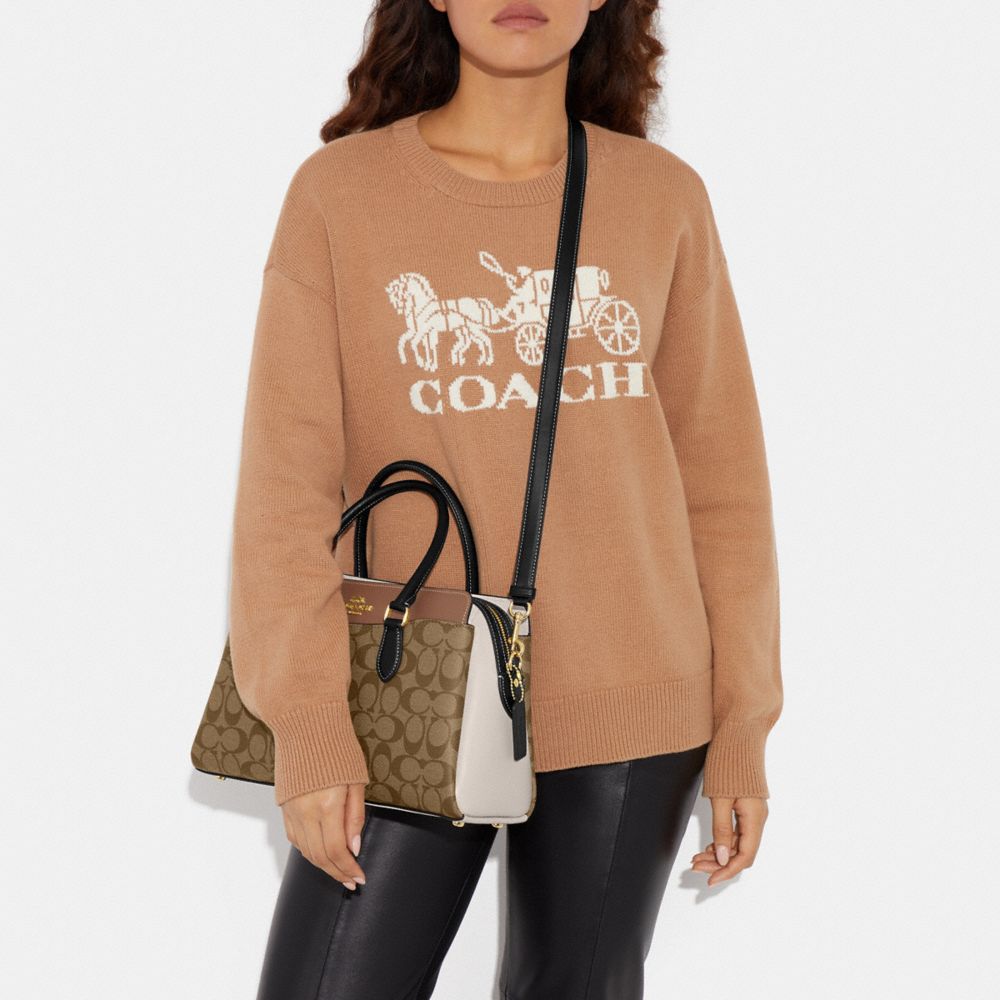 Coach Outlet Mini Darcie Carryall In Blocked Signature Canvas