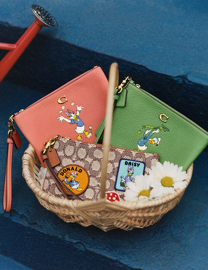 COACH® | Disney X Coach Small Wristlet In Signature Textile