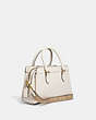 COACH®,MINI DARCIE CARRYALL WITH SIGNATURE CANVAS DETAIL,Small,Gold/Chalk,Angle View