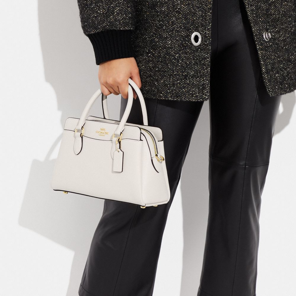 Coach Outlet Mini Darcie Carryall With Signature Canvas Detail In White