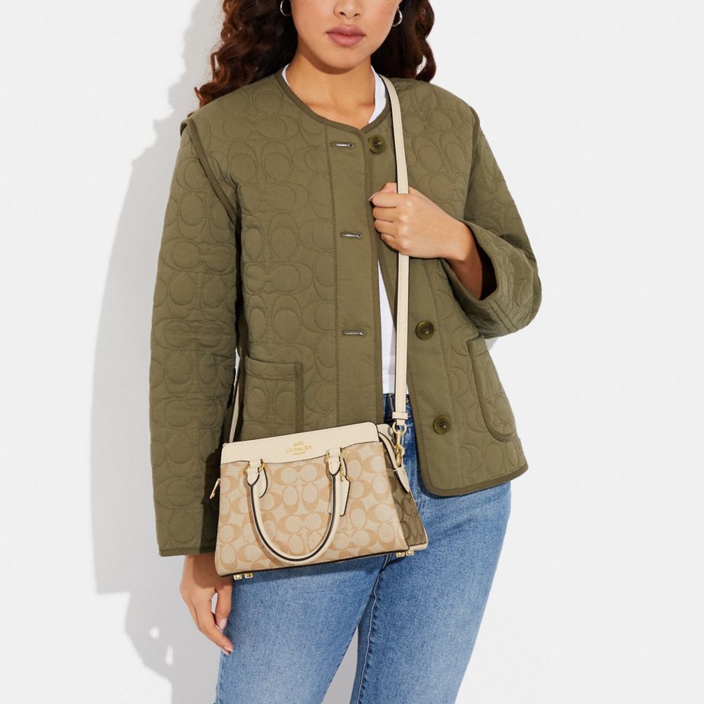 COACH®,Mini Darcie Carryall Bag In Blocked Signature Canvas,,Detail View