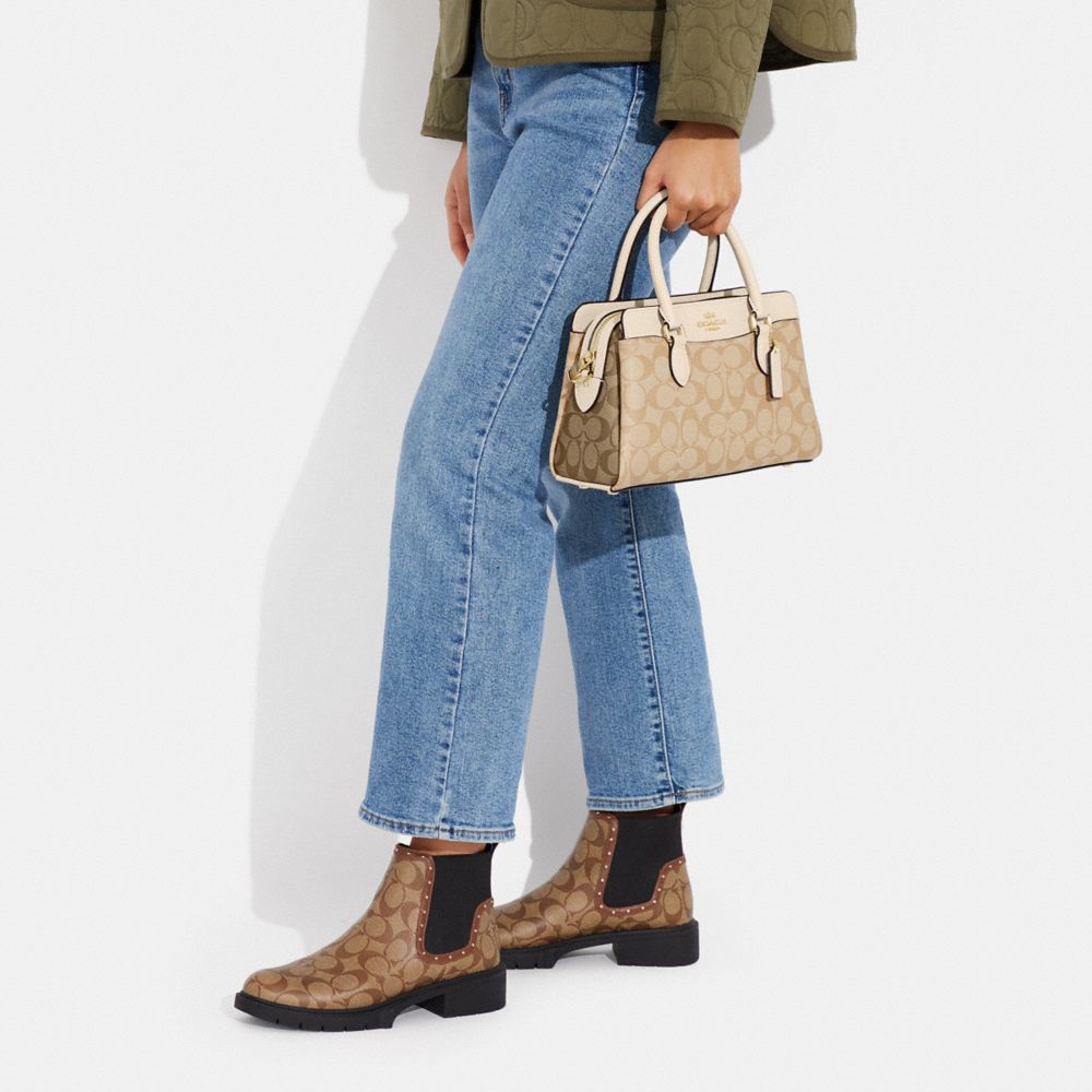 COACH®,Mini Darcie Carryall Bag In Blocked Signature Canvas,,Detail View