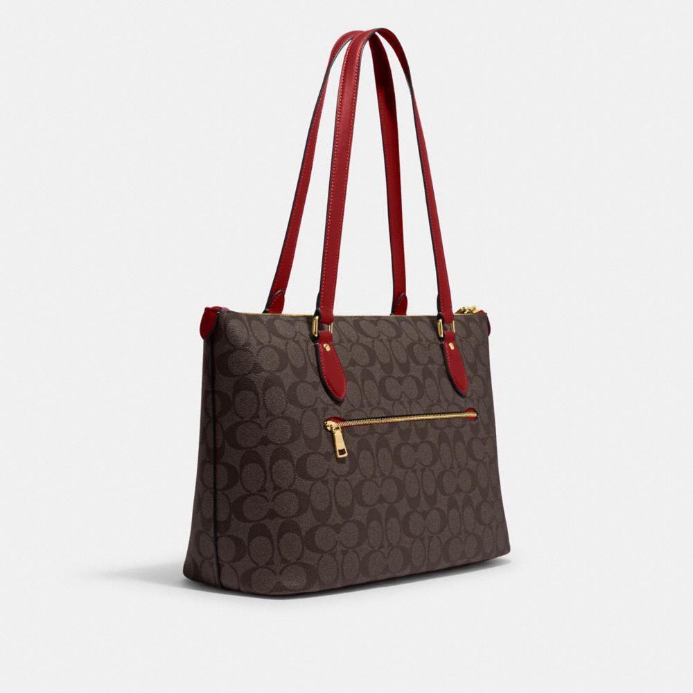 Coach Gallery Tote In Signature Canvas - Gold/Brown – leskinc