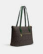 COACH®,GALLERY TOTE BAG IN SIGNATURE CANVAS,pvc,Large,Everyday,Im/Brown/Dark Pine,Angle View