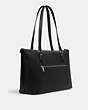 COACH®,GALLERY TOTE BAG,Leather,Gold/Black,Angle View