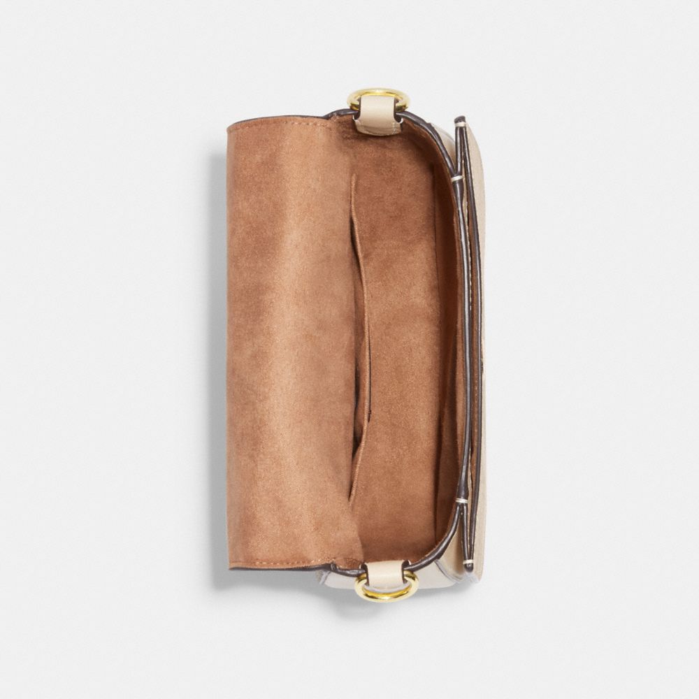 COACH®,Morgan Saddle Bag In Blocked Signature Canvas,,Inside View,Top View