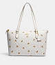 COACH®,GALLERY TOTE BAG IN SIGNATURE CANVAS WITH BEE PRINT,Large,Gold/Chalk/Glacier White Multi,Front View