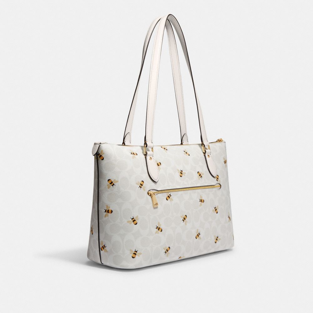 Dark Brown Bee Print Satchel Bag