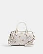 COACH®,ROWAN SATCHEL IN SIGNATURE CANVAS WITH BEE PRINT,Medium,Gold/Chalk/Glacier White Multi,Front View