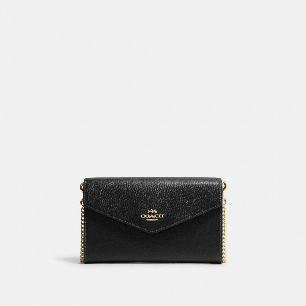 Black Leather Envelope Clutch & Crossbody