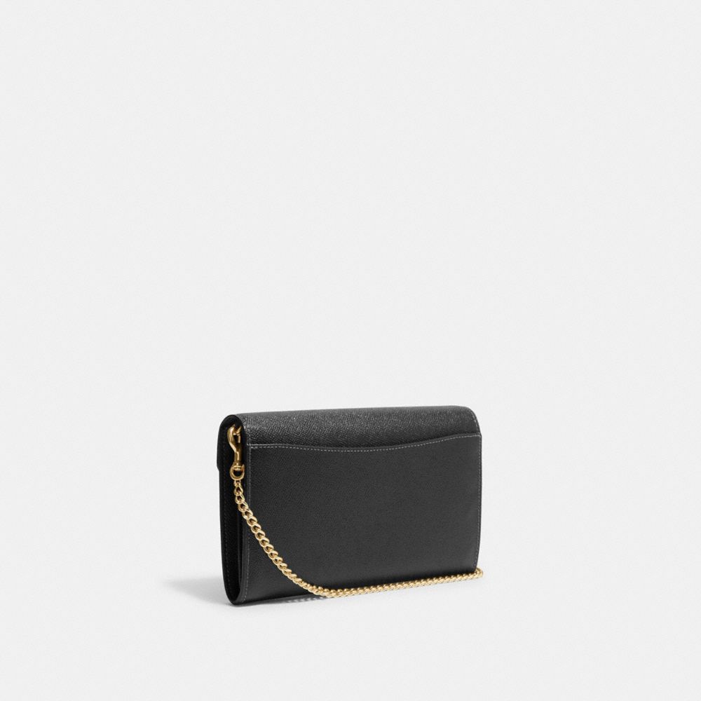 COACH: envelope clutch in textured leather - Black