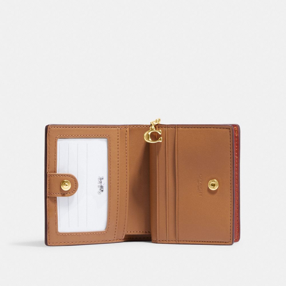 COACH®,Snap Wallet In Signature Canvas With Wild Strawberry Print,,Inside View,Top View