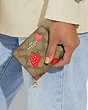 Snap Wallet In Signature Canvas With Wild Strawberry Print