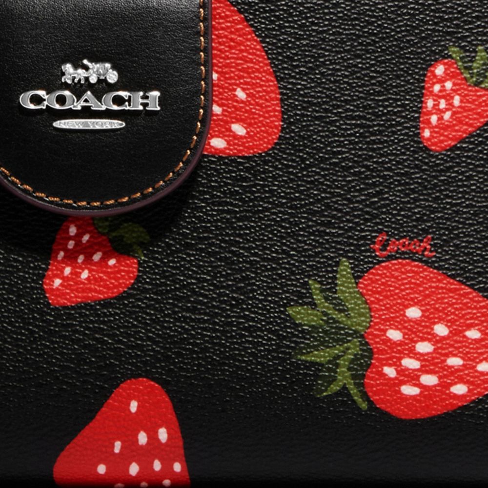 NWT Coach Signature Canvas Tech Phone Wallet Wristlet C2874 Strawberry Haze