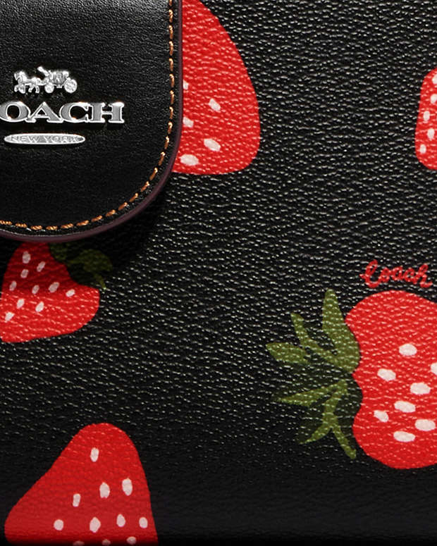 COACH® | Phone Wallet With Wild Strawberry Print