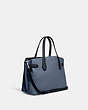 COACH®,HANNA CARRYALL BAG,Mixed Material,Large,Silver/Washed Chambray Multi,Angle View