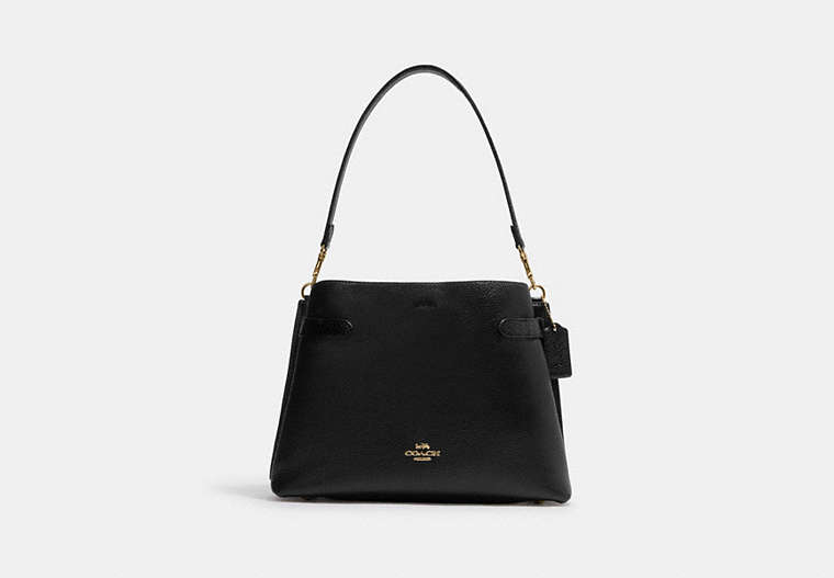 COACH®,HANNA SHOULDER BAG,Gold/Black Multi,Front View image number 0