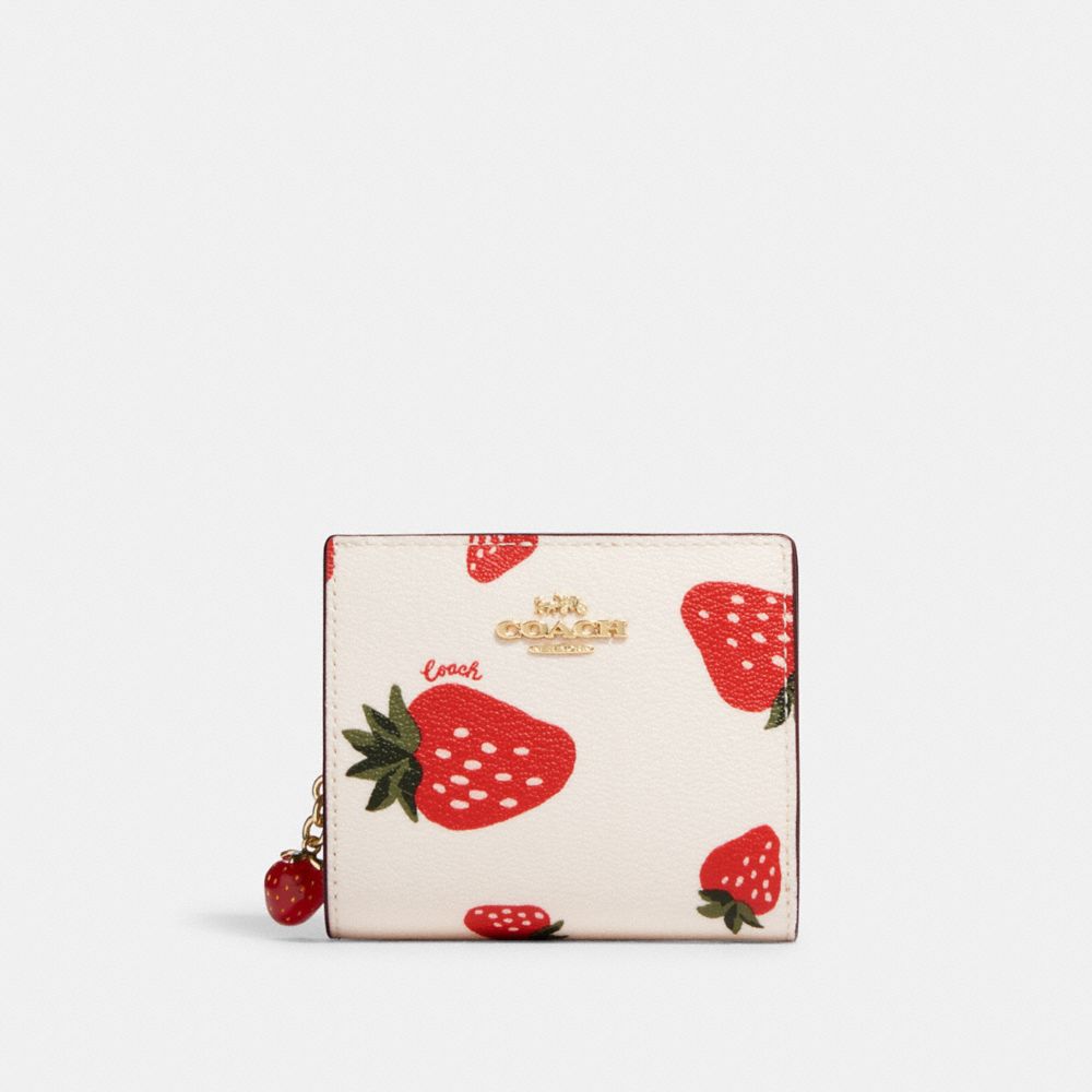 Coach Outlet Multifunction Card Case With Wild Strawberry Print in