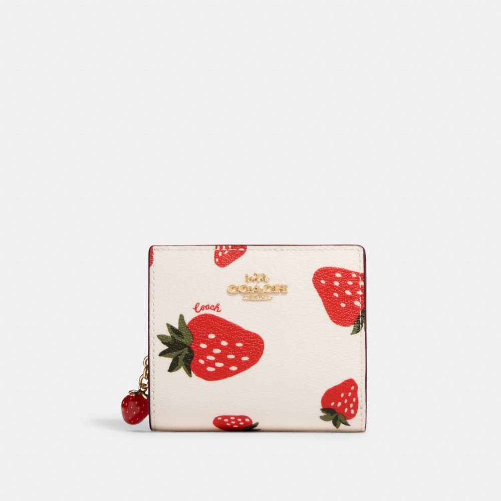 Snap Wallet With Wild Strawberry Print