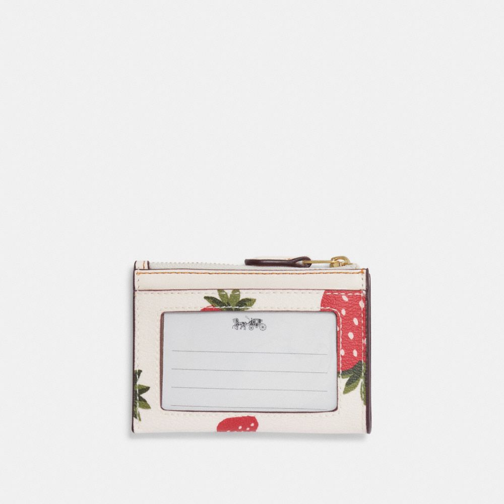 COACH® | Mini Skinny Id Case With Wild Strawberry Print