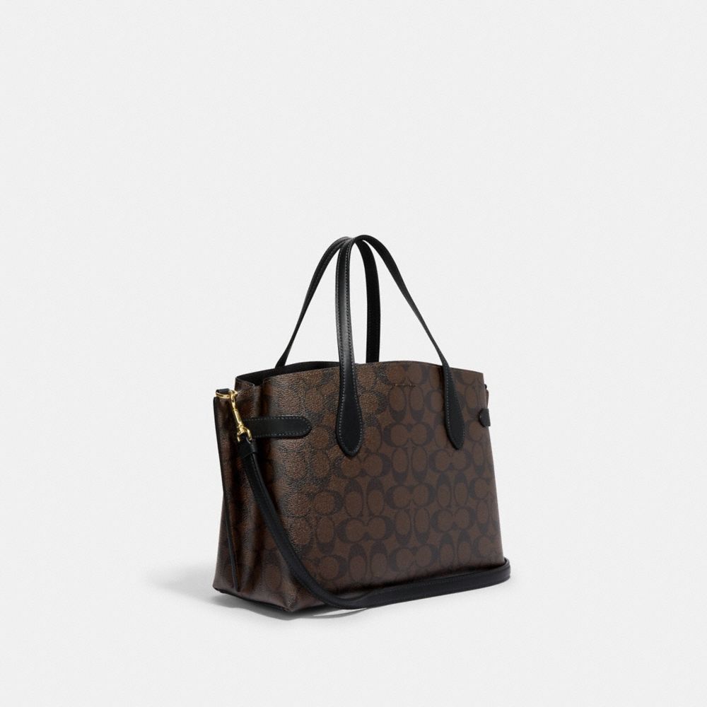 COACH®,HANNA CARRYALL BAG IN SIGNATURE CANVAS,Signature Canvas,Large,Gold/Brown Black,Angle View