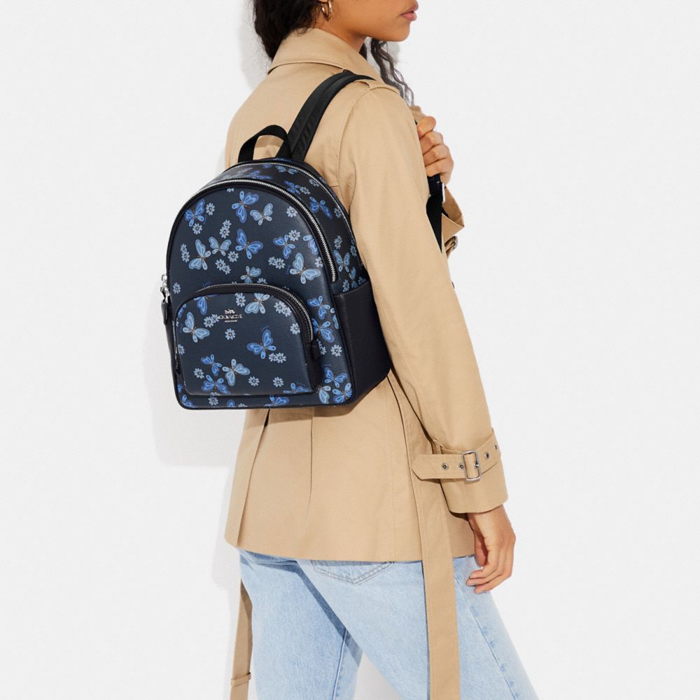 New Coach Mini Court Backpack store Signature Canvas With Butterfly/Leather