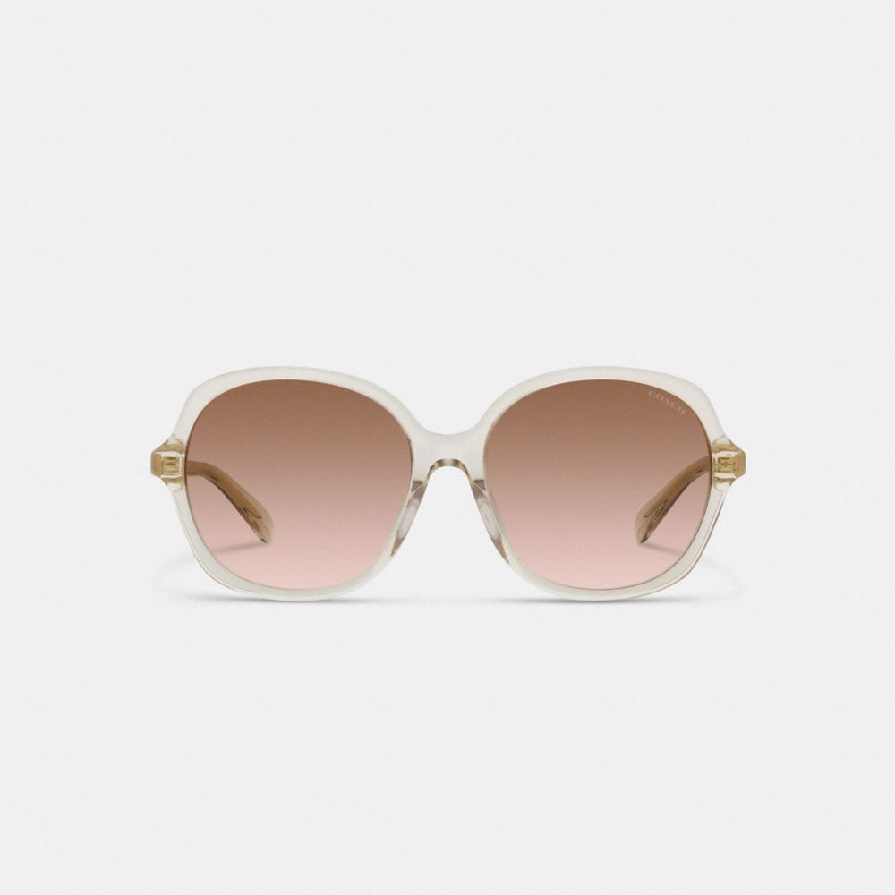 COACH®,Oversized Round Sunglasses,,Inside View,Top View