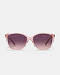 COACH®,EMBEDDED WIRE SQUARE SUNGLASSES,Transparent Pink Gradient,Inside View,Top View
