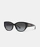 COACH®,SIGNATURE ROUNDED CAT EYE SUNGLASSES,Black,Front View