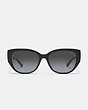 COACH®,SIGNATURE ROUNDED CAT EYE SUNGLASSES,Black,Inside View,Top View