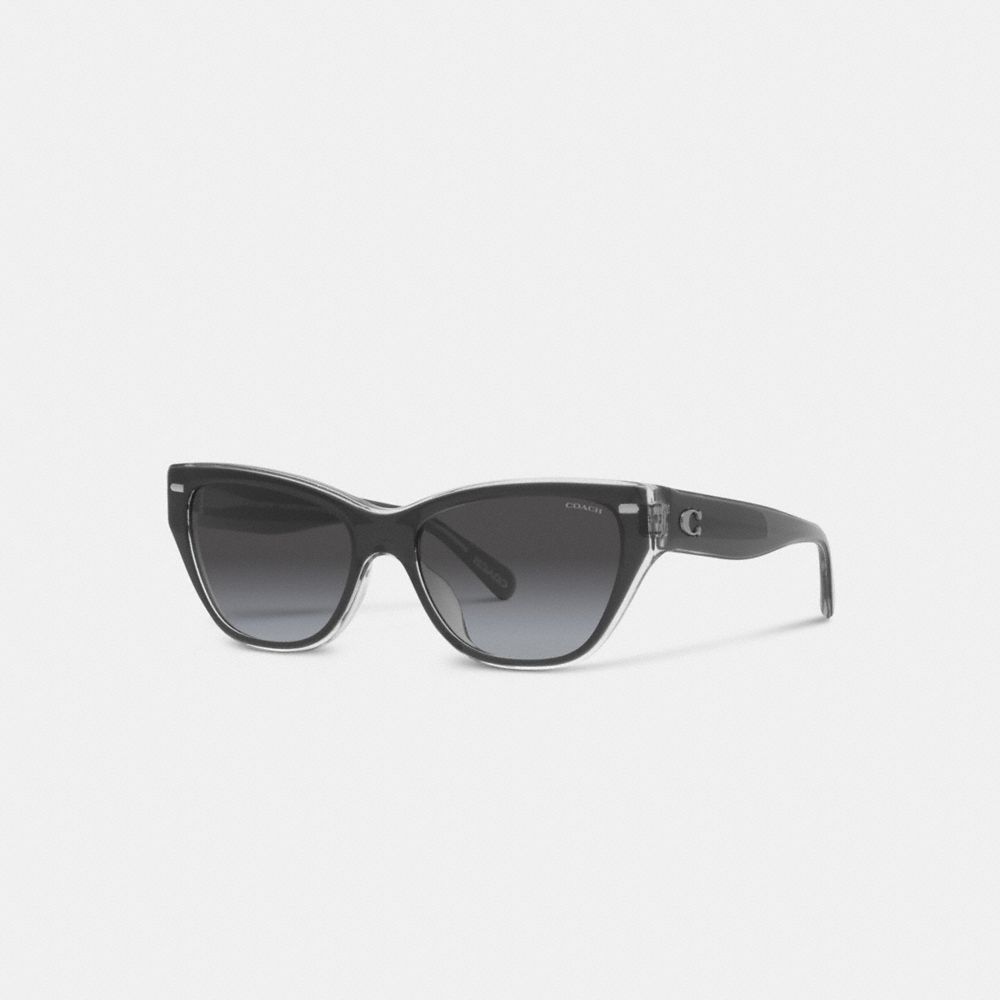 COACH®: Beveled Signature Square Cat Eye Sunglasses