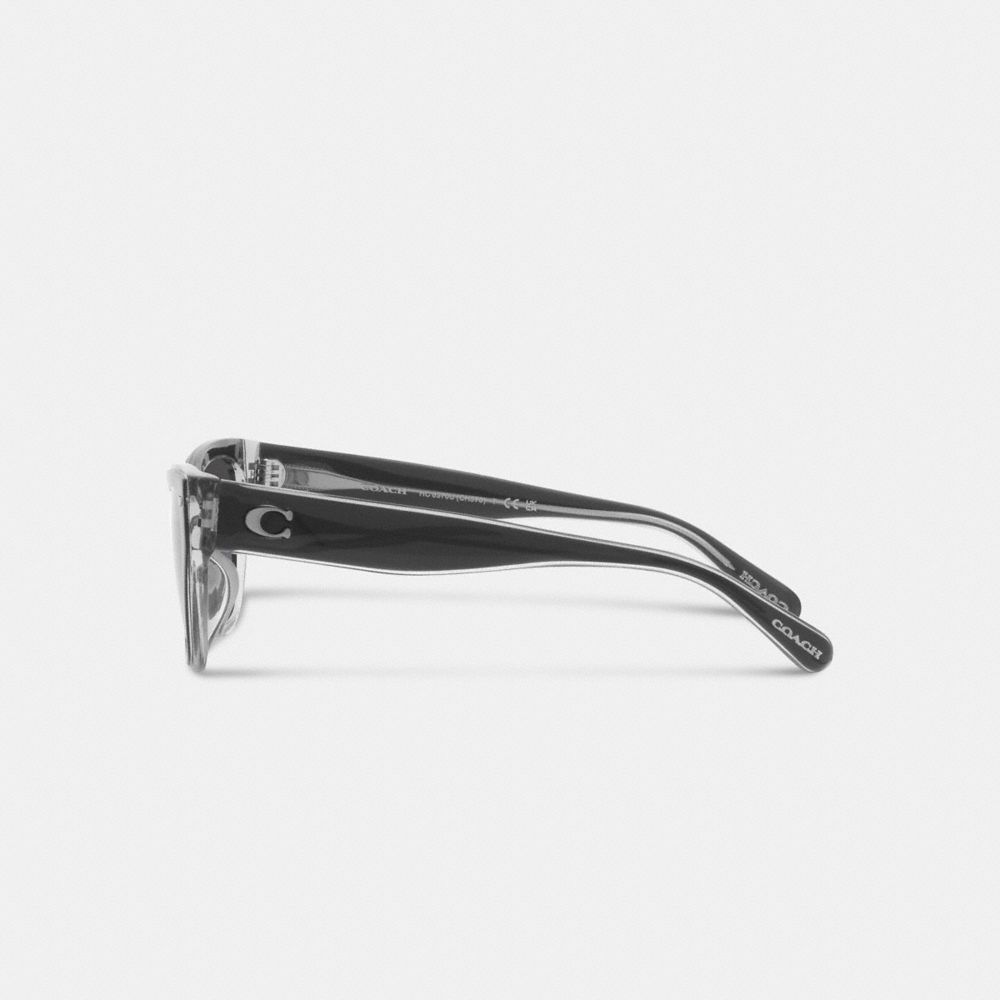 COACH®,LUNETTES DE SOLEIL ŒIL-DE-CHAT, CARRÉES ET BISEAUTÉES SIGNATURE,Noir,Alternate View
