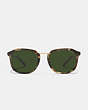 COACH®,ROUNDED GEOMETRIC SUNGLASSES,Green Tortoise,Inside View,Top View