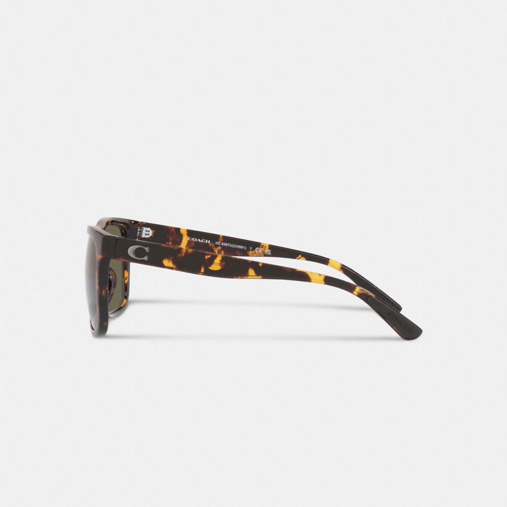 COACH®: Beveled Signature Flat Top Square Sunglasses