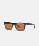 COACH®,BEVELED SIGNATURE SQUARE SUNGLASSES,Blue/Brown,Front View
