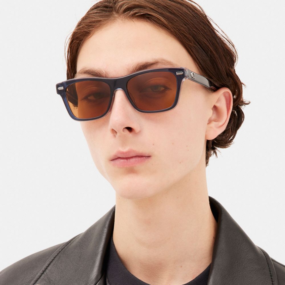 COACH®  Signature Chain Round Sunglasses