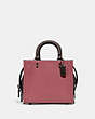 COACH®,ROGUE 20 IN COLORBLOCK REGENERATIVE LEATHER,Pebble Leather,Small,Pewter/Rouge Multi,Front View