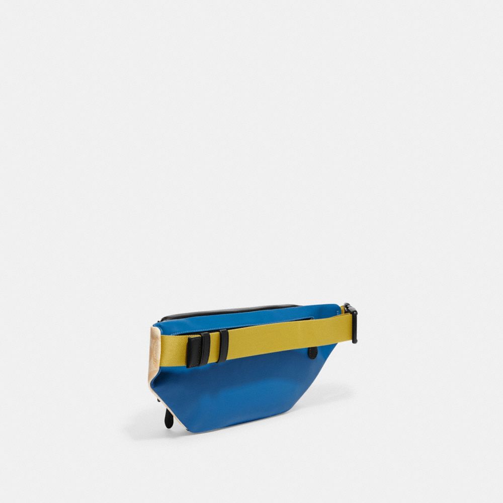 COACH®  Track Belt Bag In Colorblock Signature Canvas With Coach Stamp