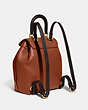 COACH®,RIYA BACKPACK IN COLORBLOCK,Glovetanned Leather,Medium,Brass/1941 Saddle Multi,Angle View