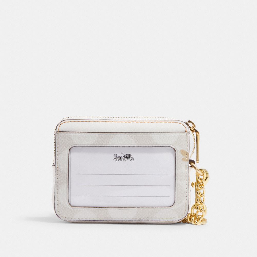 Coach Outlet Zip Card Case In Signature Canvas