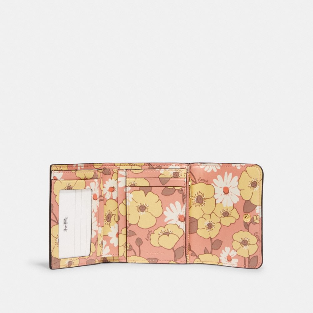 NOW $55.93! Coach Small Trifold Wallet With Floral Cluster Print Interior -  One Cute Couponer