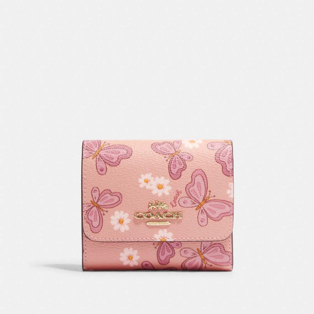 COACH®  Small Trifold Wallet With Lovely Butterfly Print