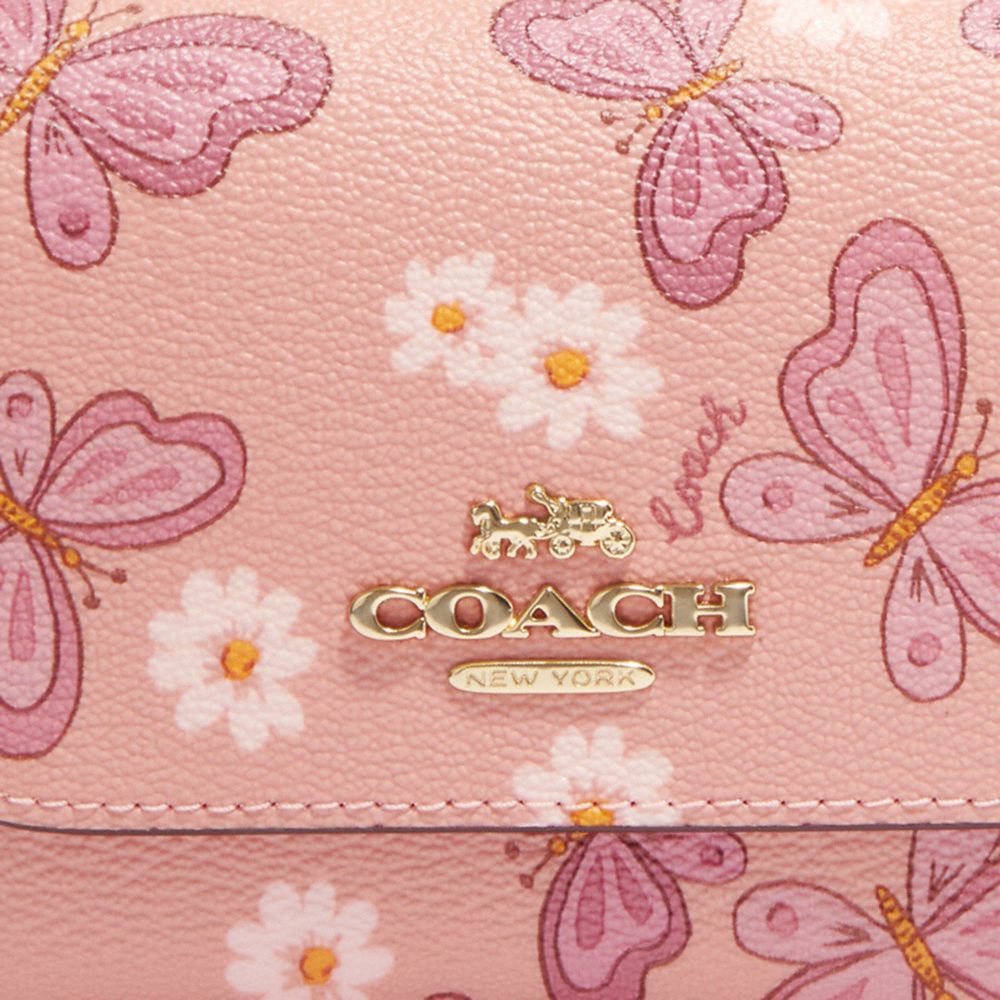 COACH 3-piece SET Tilly Top PINK Dandelion Floral Bag +Wallet +