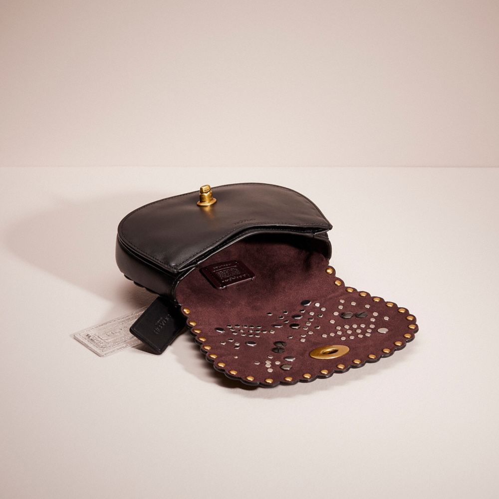 Upcrafted Saddle Belt Bag With Scallop Rivets