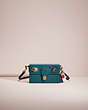 COACH®,UPCRAFTED CITY BLOCKS RECTANGLE BAG 18,Glovetanned Leather,Mini,Brass/Deep Teal,Front View