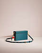 COACH®,UPCRAFTED CITY BLOCKS RECTANGLE BAG 18,Glovetanned Leather,Mini,Brass/Deep Teal,Angle View